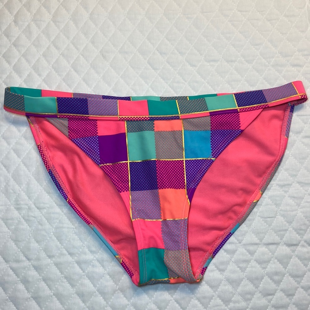 O’RAGEOUS MULTI Neon Color Bikini Bottoms. Size Large. Like New.